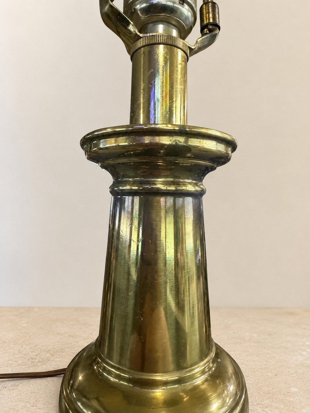 Vintage Stiffel Style Brass Table Lamp Hollywood Regency MCM 18” to Socket – photo 4