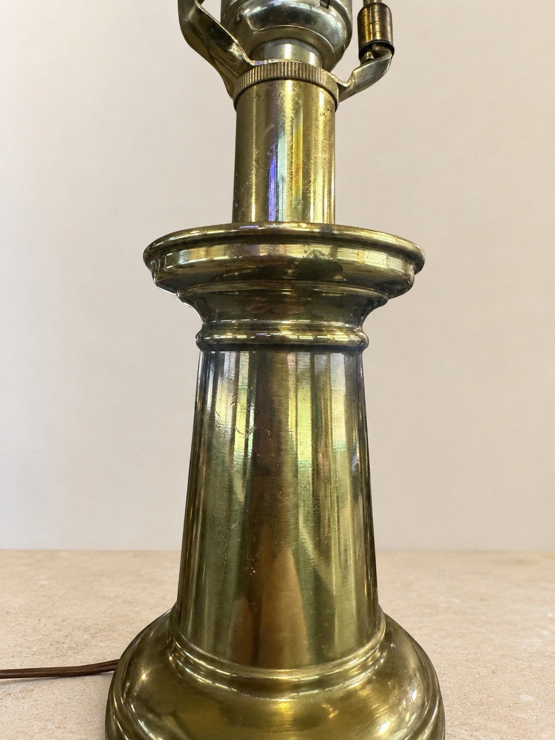 Vintage Stiffel Style Brass Table Lamp Hollywood Regency MCM 18” to Socket – photo 4