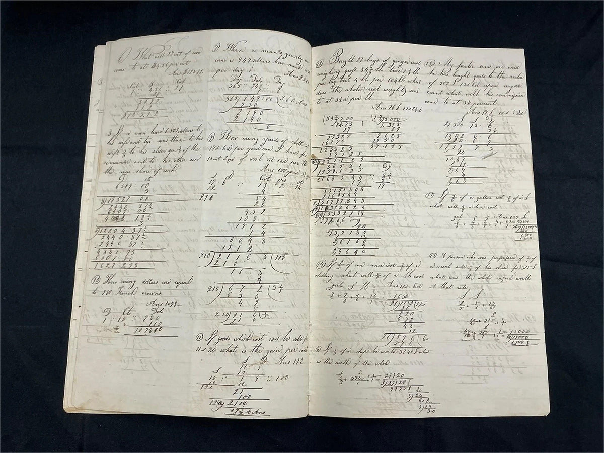1844 Jacob Kutz Handwritten Ciphering Book Arithmetic Manuscript PA Americana – photo 10